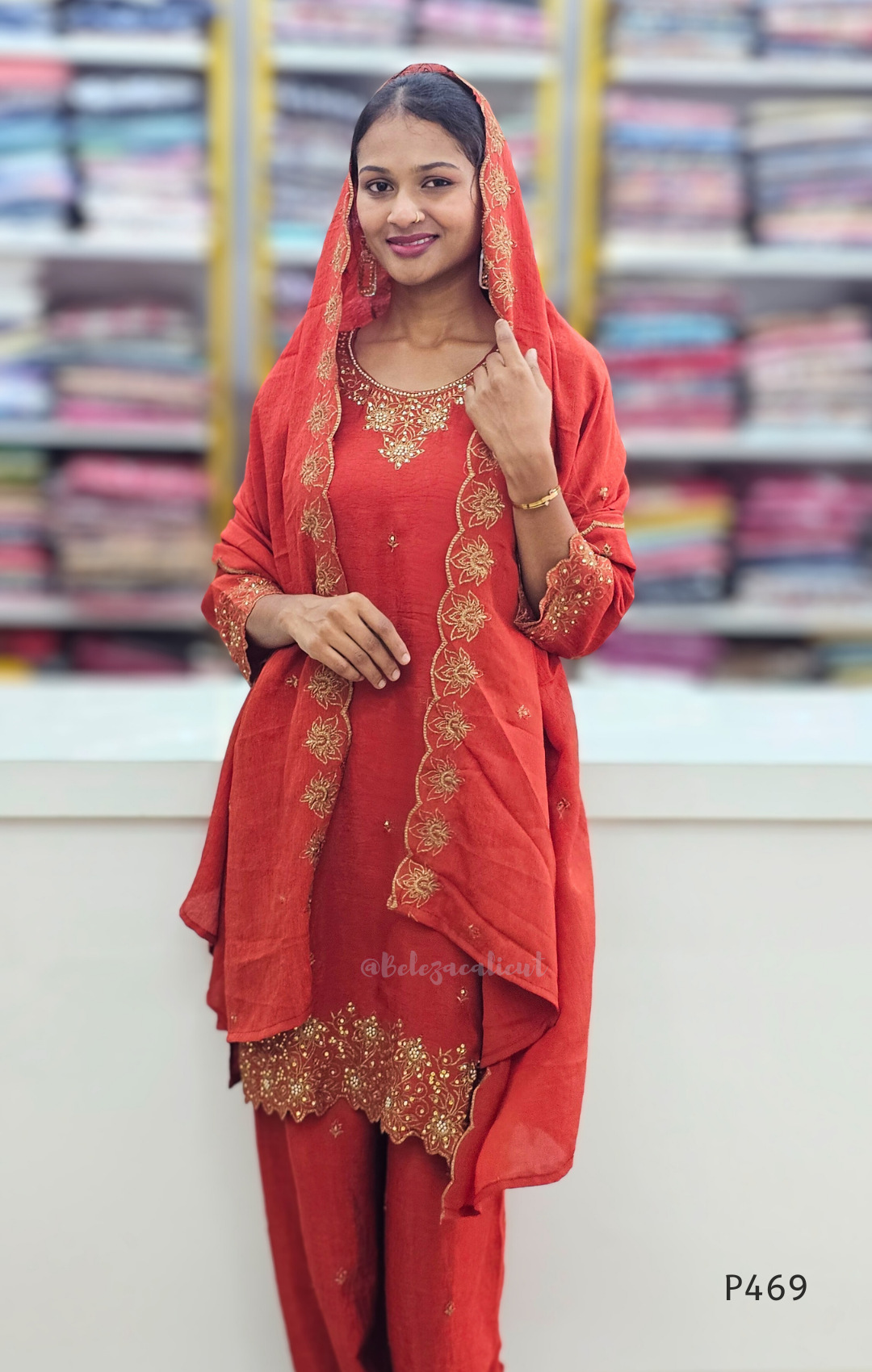 Crushed Silk Embroidered Festive Kurta Set – Teal / Mustard / Black / Rust