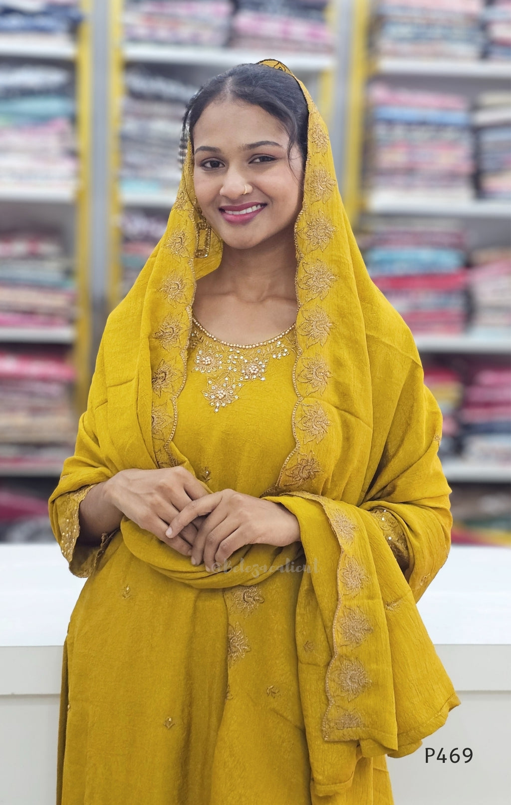 Crushed Silk Embroidered Festive Kurta Set – Teal / Mustard / Black / Rust