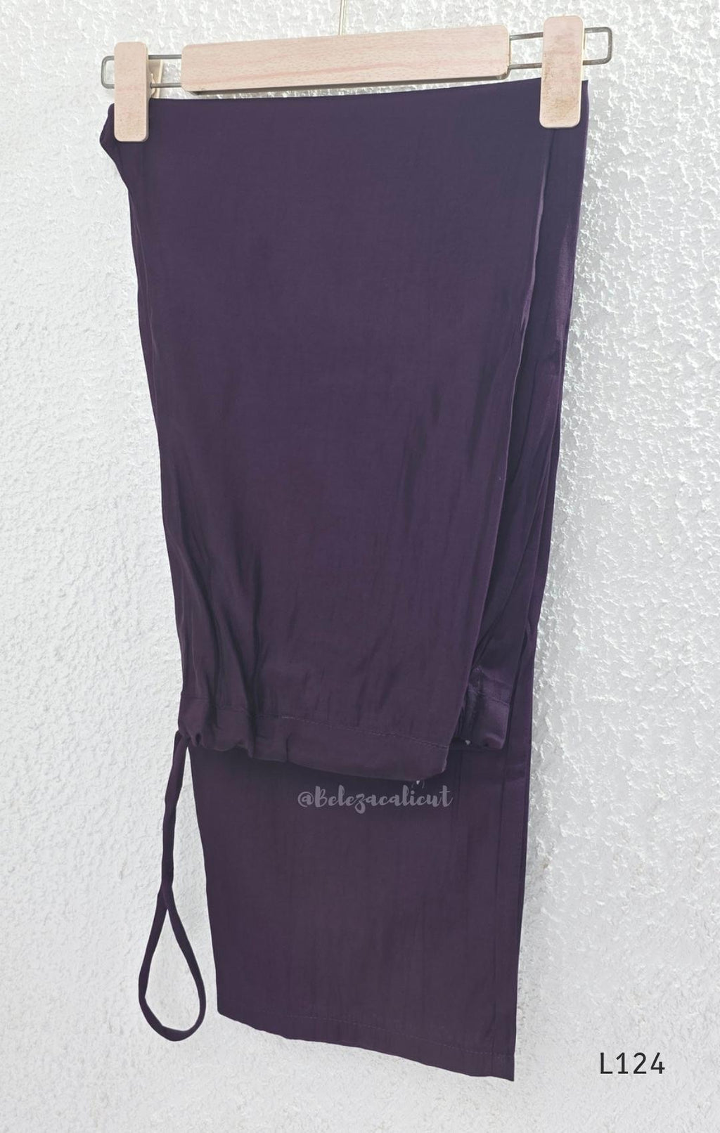 Deep purple Mul Chanderi top and bottom coord set with scattered multicolour floral embroidery.