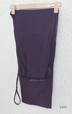 Deep purple Mul Chanderi top and bottom coord set with scattered multicolour floral embroidery.