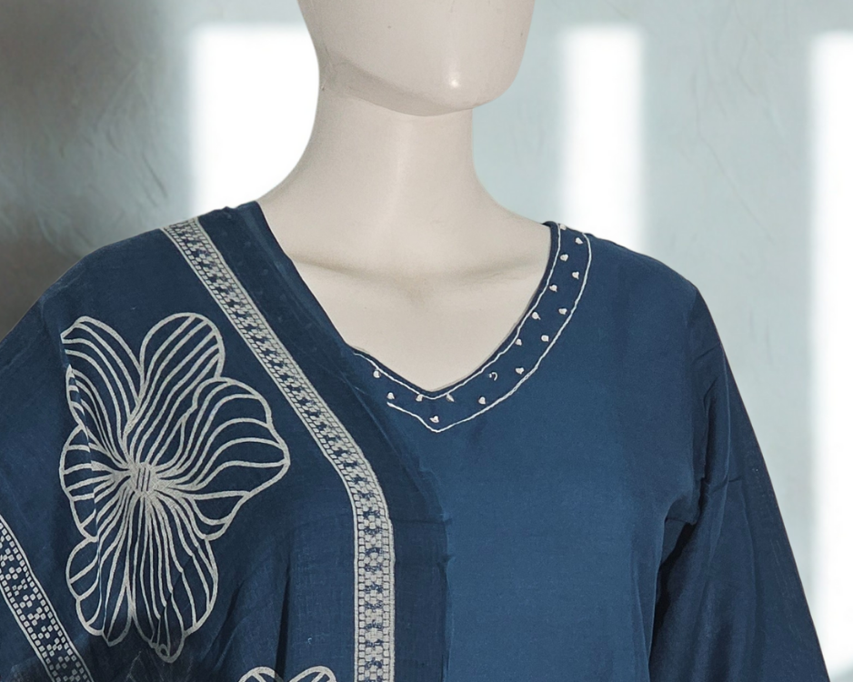 Azure Bloom Cotton Kurta Set2